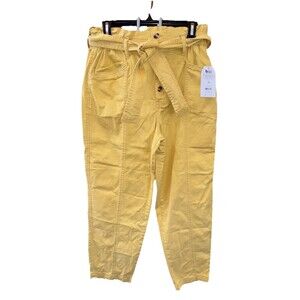 Time and Tru Women Paperbag Belted Jeans Golden Touch 12 New Pockets Buttons